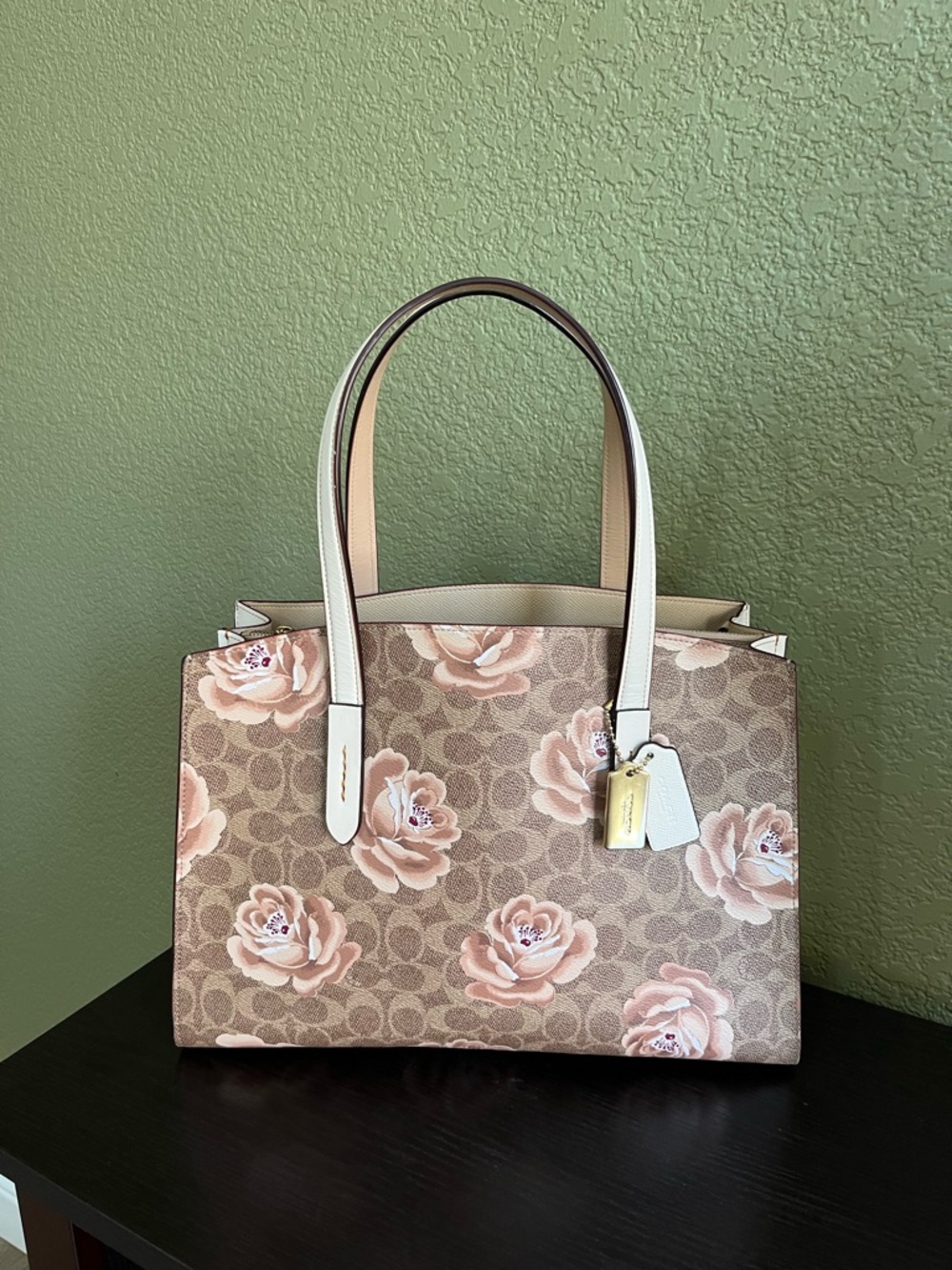 Coach Charlie Rose Print Large Satchel Bag